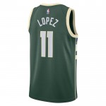 Maillot NBA Milwaukee Bucks Brook Lopez 11 Nike 2022-23 Icon Edition Vert Swingman - Homme